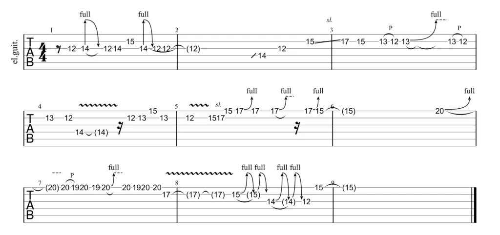 guitar tab of 1st solo lesson from gnr song knocking on heavens door.